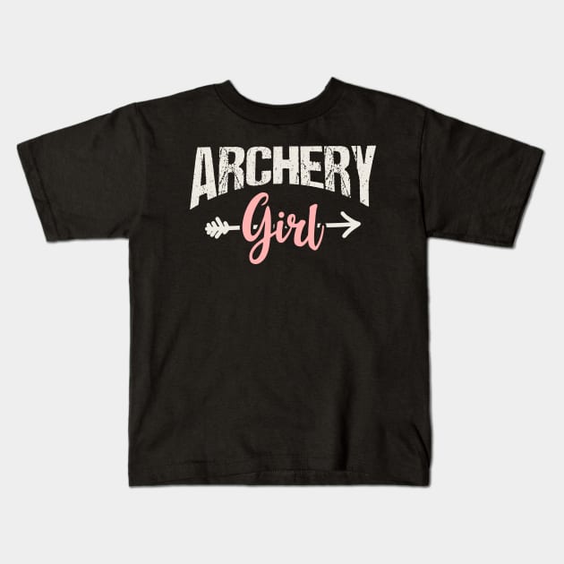 Archery Girl Kids T-Shirt by Tesszero